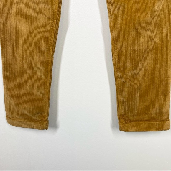 AMERICAN EAGLE New! Corduroy Mom Jean Cuffed Mustard Yellow Golden 0 - Picture 3 of 9